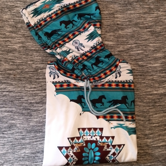 Boho Horse Equestrian Print Southwest Aztec Print Hoodie Sweatshirt Size XL - Picture 14 of 14